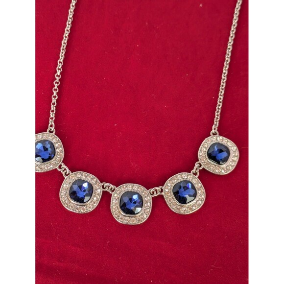 Monet Sapphire necklace Silver choker September Stone - Picture 6 of 15